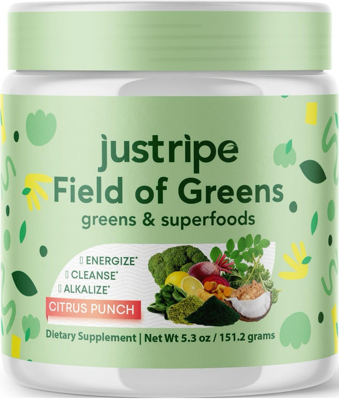 Field of Greens Superfood Powder – Organic Spirulina, Chlorella & Beet Root, Probiotic, 28 Scoops
