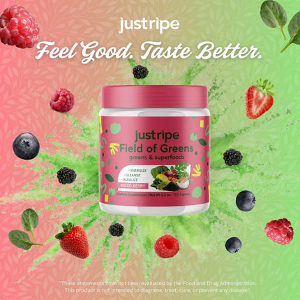 Field of Greens Superfood Powder - Organic Spirulina, Beet Root, Probiotic, Mixed Berry