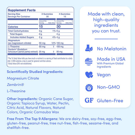 First Day Women’s Nighttime Reset Calming Magnesium Gummies – Sleep Support, Calm Mood & Energy – No Melatonin – 30-Day Supply