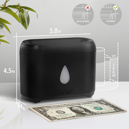 Flame Diffuser for Essential Oils | 200ml Ultrasonic Aroma Diffuser with Auto-Off (Black)
