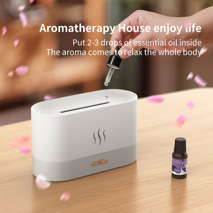 Flame Essential Oil Diffuser - 7-Color LED Flame Lights | Ultra Quiet Humidifier (Black)