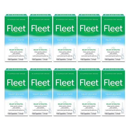 Fleet Liquid Glycerin Suppositories, 4 Count (Pack of 10)