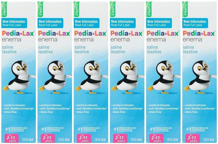 Fleet Pedia-Lax Laxative Saline Enema for Children | 2.25 fl oz x6 (Ages 2–11)