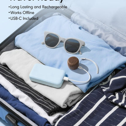 Flowtune Mini Portable White Noise Machine – 18 Sleep Sounds, 6H Timer, Wood Grain