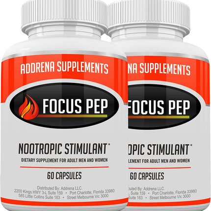 Focus Pep 2 Pack: OTC Stimulants for Natural Focus & Brain Boost | 120 Pills