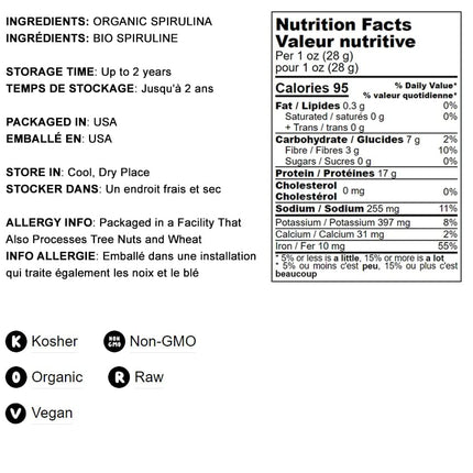 Food to Live Organic Spirulina Powder - 4 lb | Non-GMO, Kosher, Raw