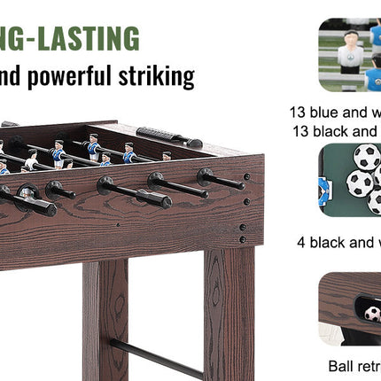 VEVOR Foosball Table Indoor Full Size Foosball Table for Family Soccer with Foosball Table Set Include 4 Balls and 2 Cup Holders