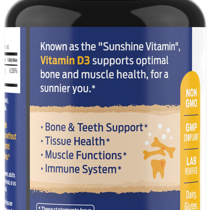 ForestLeaf Vitamin D3 50,000 IU – Weekly High Potency Vitamin D3 (240 Caps) | Bone, Teeth & Immune Support