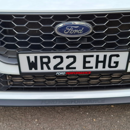 Ford Performance Number Plate Surrounds – Multi-Colour Logo | Sold as a Pair