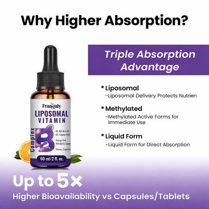 Franguly Liposomal Vitamin B Complex Liquid | High Absorption B-Complex