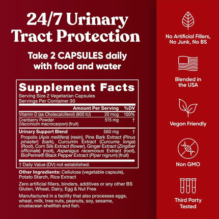 Urinary Tract Supplement Duo: Urinary Harmony + Killer Cranberry | 2 x 60 ct
