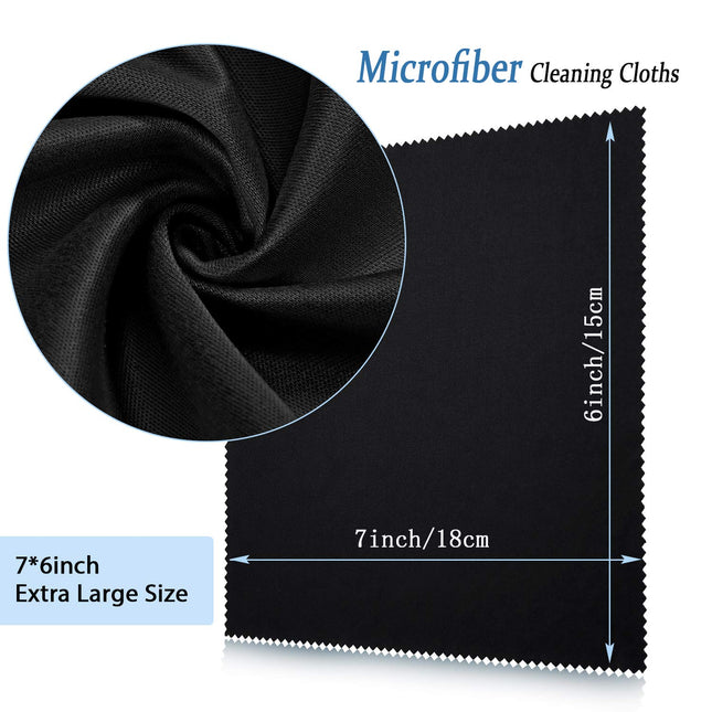 Frienda 50 Pcs Microfiber Cleaning Cloths for Glasses  7x6 in Bulk (Black)