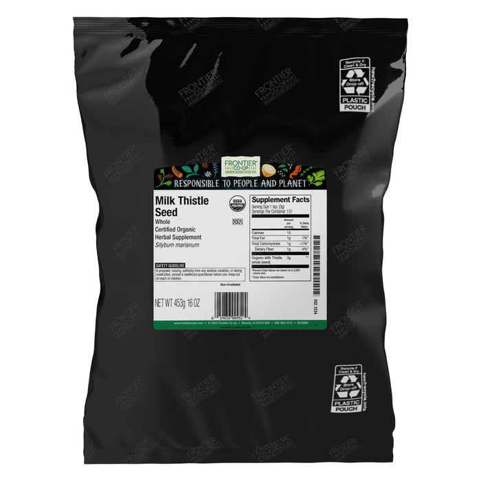 Frontier Co-op Organic Whole Milk Thistle Seed 1lb