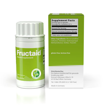 Fructaid Enzyme Supplement - 90 Capsules | Digest Fructose Easily, Gluten-Free & Lactose-Free