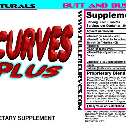 Fuller Curves Plus – Natural Butt and Bust Enlargement Pills (90 Tablets)