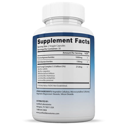 Justified Laboratories Fungus Defend Probiotic 1.5B CFU – 2 Pack, 120 Capsules