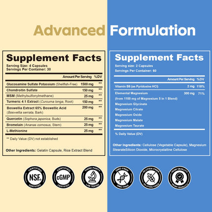 FUNRICH Glucosamine Chondroitin MSM & Magnesium Complex – 240 Capsules