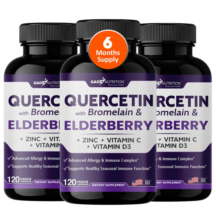 Gade Nutrition Quercetin with Bromelain & Elderberry | Immune Support (6 Months)