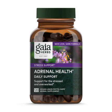 Gaia Herbs Adrenal Health Daily Support - Ashwagandha, Holy Basil & Schisandra | 120 Vegan Liquid Phyto-Caps (60 Servings)