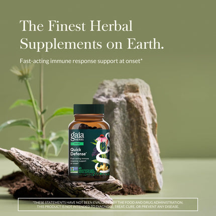 Gaia Herbs Quick Defense - Fast-Acting Immune Support (40 Vegan Liquid Phyto-Caps)