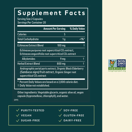 Gaia Herbs Quick Defense - Fast-Acting Immune Support (40 Vegan Liquid Phyto-Caps)