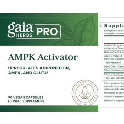 Gaia Herbs PRO AMPK Activator – Caffeine-Free Cellular Energy (90 Vegan Capsules)