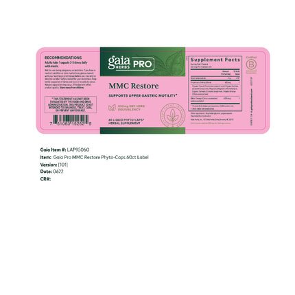 GAIA HERBS PRO MMC Restore – Digestive Health Support for Upper Gastric Motility (60 Servings)