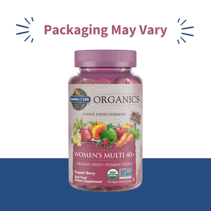 Garden of Life Organics Women 40+ Gummies – Organic Berry | Non-GMO, Vegan | 120 Real Fruit Gummies