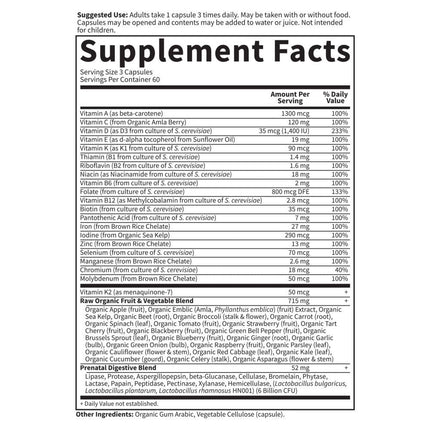 Garden of Life Vitamin Code RAW Prenatal | Whole-Food Prenatal Multivitamin (180 Veg Capsules)
