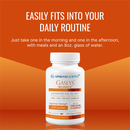 Gaslys by Approved Science - Relieves Gas & Digestive Discomfort (180 Count x2)
