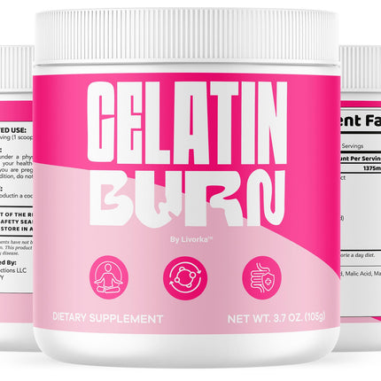 LIVORKA GelatinBurn Powder (2 Pack) – Premium Natural Wellness Formula, 120 Servings