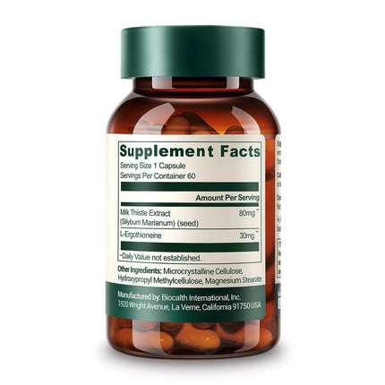 GENEIII Milk Thistle + L-Ergothioneine – Advanced Liver & Cellular Health, 60 Count