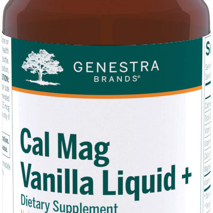 Genestra Cal Mag Vanilla Liquid + – Calcium Magnesium Supplement | 15.2 fl oz