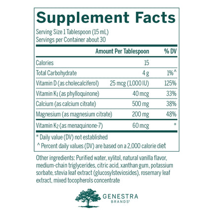 Genestra Cal Mag Vanilla Liquid + – Calcium Magnesium Supplement | 15.2 fl oz