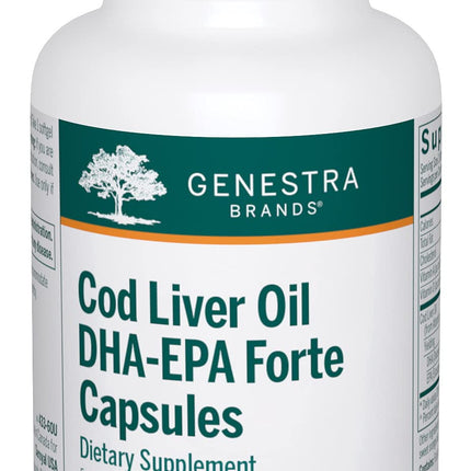 Genestra Brands Cod Liver Oil DHA-EPA Forte Capsules | DHA & EPA + Vitamins A & D | 60 Softgels