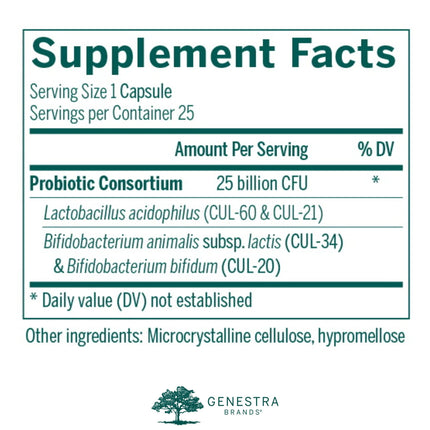 Genestra HMF Intensive Probiotic - Shelf-Stable GI Health, 25 Veg Caps