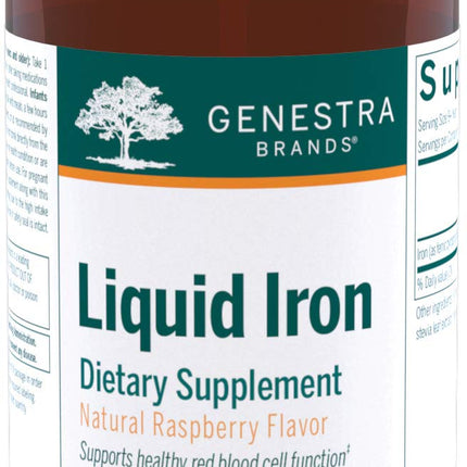 Genestra Brands Liquid Iron – Colloidal Mineral Supplement | Raspberry Flavor | 8.1 fl oz