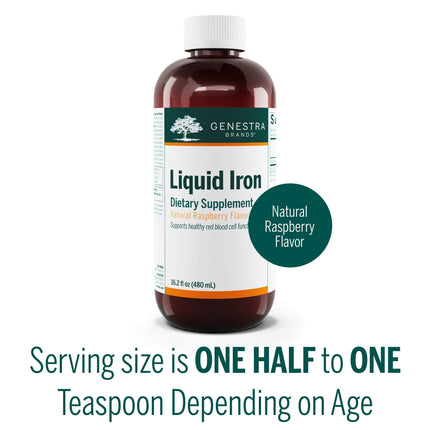Genestra Brands Liquid Iron – Colloidal Mineral Supplement (Raspberry) 16.2 fl oz