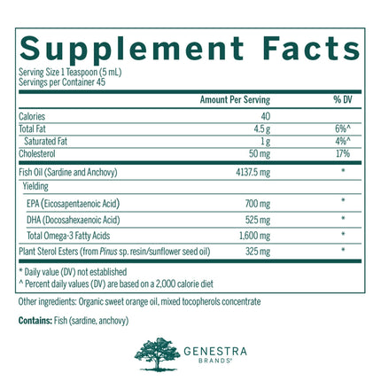 Genestra Brands Super EFA Liquid Plus – Essential Fatty Acid Formula with Plant Sterols | 7.6 fl oz