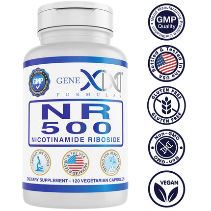 Genex NR Nicotinamide Riboside 500mg – NAD+ Precursor, 120 Caps, GMP-Certified