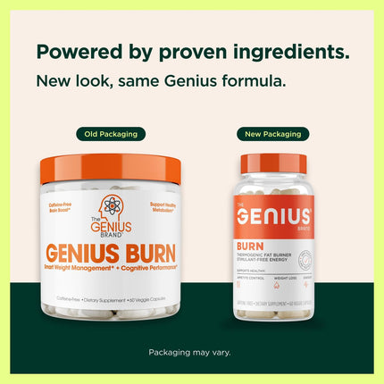 Genius Burn Thermogenic Fat Burner - 60 Diet Veggie Pills for Metabolism, Focus & Appetite Control