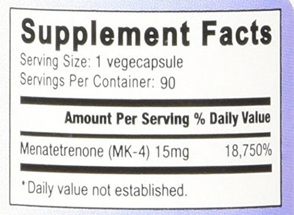 Relentless Improvement Vitamin K2 MK4 15,000 mcg — High-Potency, Soy-Free Vegi-Capsules