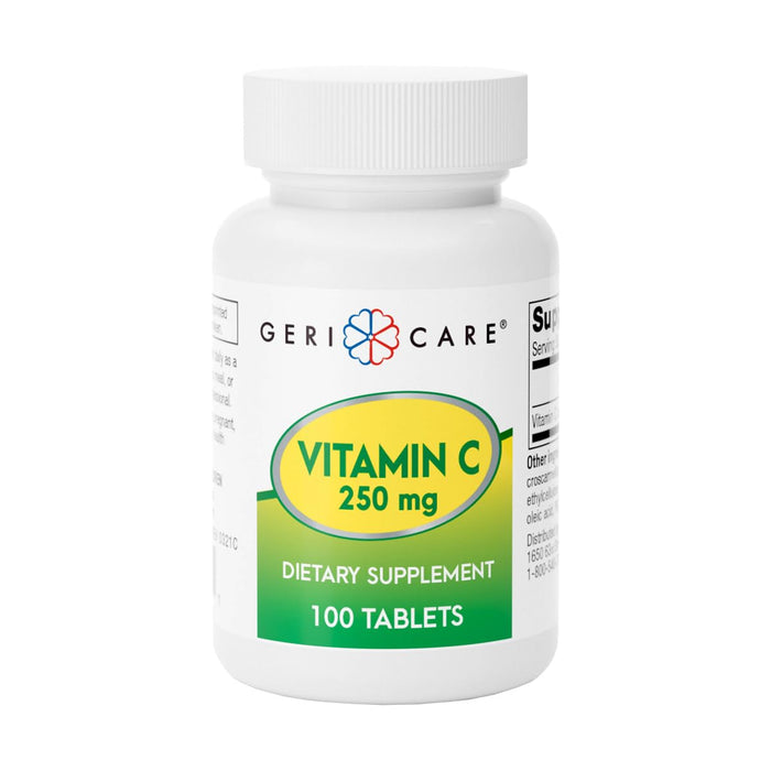 GeriCare Vitamin C 250mg | Immune Support, Antioxidant Protection, Collagen & Iron Absorption | 100 Count