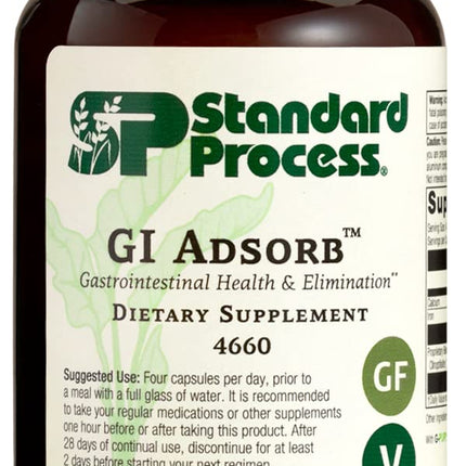 Standard Process GI Adsorb – GI Health & Elimination Dietary Supplement (112 Capsules, 28 Servings)