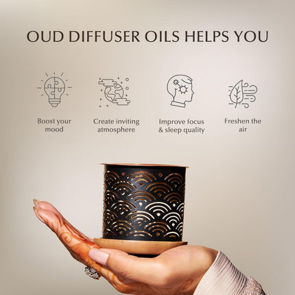 Oud Diffuser Oil Gift Set – 6 x 10ml | Pure Halal Oudh Oils | Dukhni