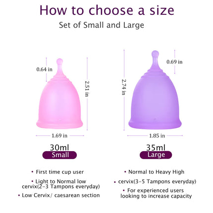 Ginalaia Menstrual Cups with Collapsible Storage - Leak-Proof, Medical-Grade Silicone