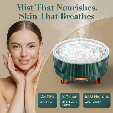 Gliship 500ml Essential Oil Diffuser – Green, Large Room Ultrasonic Diffuser with 7 LED Colors
