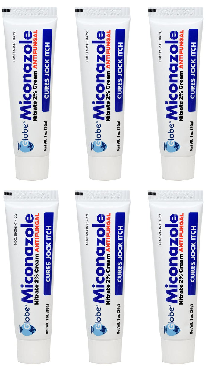 Globe Miconazole 2% Antifungal Cream (6 Pack) – For Athlete’s Foot, Jock Itch & Ringworm