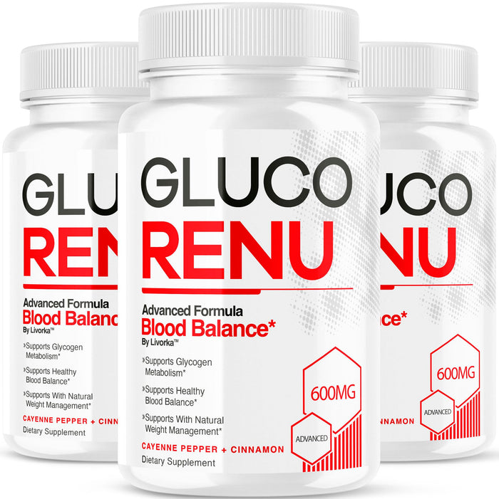 (3 Pack) Gluco Renu Capsules – Premium GlucoRenu Supplement, 90 Capsules