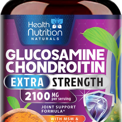 Glucosamine Chondroitin 2100mg – 3X Strength Joint Support (240 Capsules) – USA Bottled